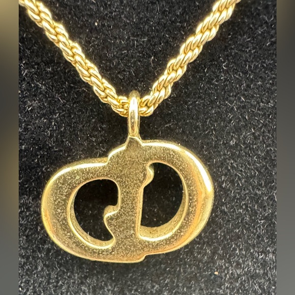 Vintage Christian Dior CD Logo Necklace – Gold-Tone Rope Chain – Made in Germany - Picture 4 of 9